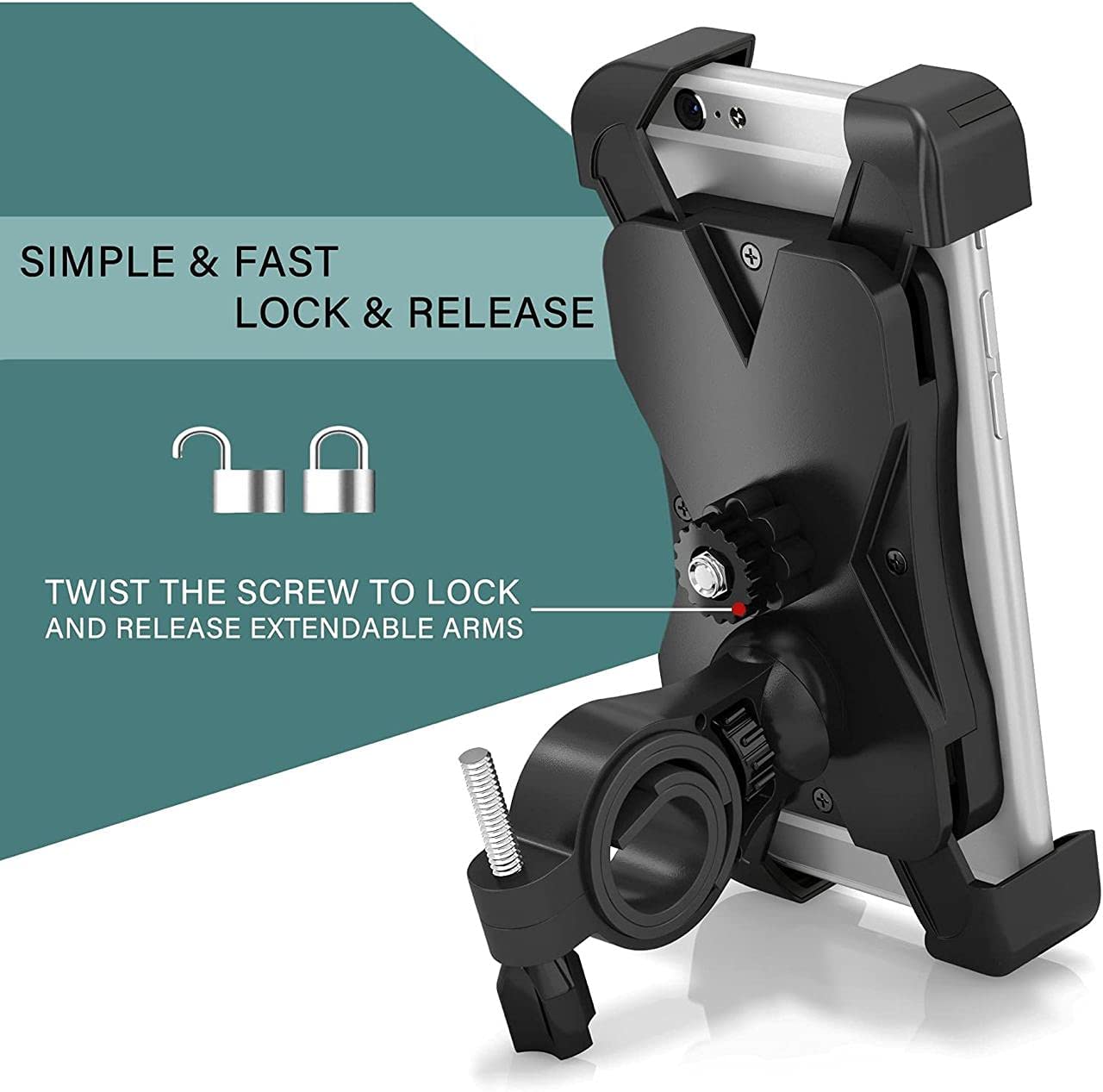 TRAHOO-Bicycle Mount Phone Holder for Bike, Cradle Stand Features 360 ...