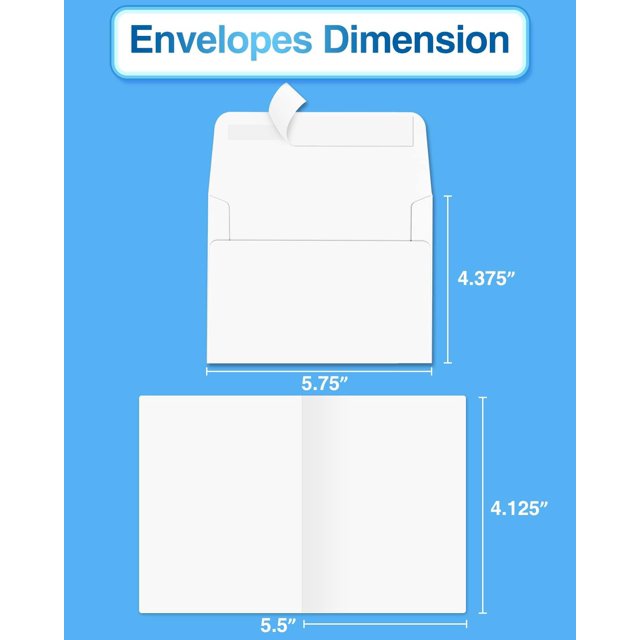 TRAHOOBlankCardsandEnvelopes 60 Pack 4 x 5.5 Folded Cardstock