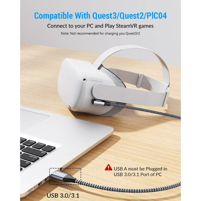 TRAHOOBraided Link Cable 16ft for Meta/Oculus Quest 3, Quest 2 Pro