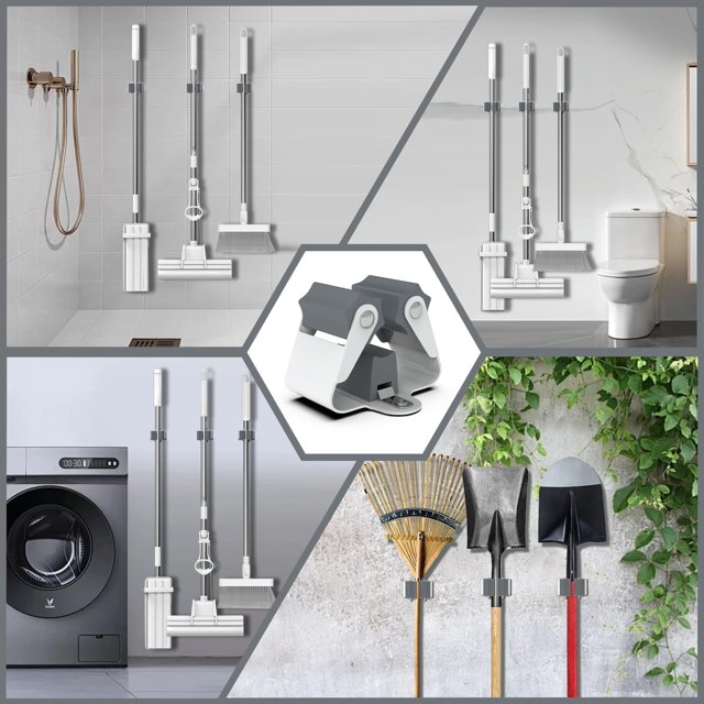 TRAHOOBroom Hanger,Mop Holder Wall Mount 12 Pack, Broom Holder Wall