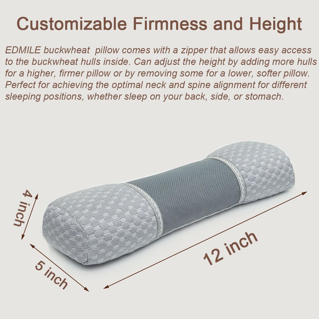 TRAHOOBuckwheat Filling Neck Support Pillows, Buckwheat Hulls