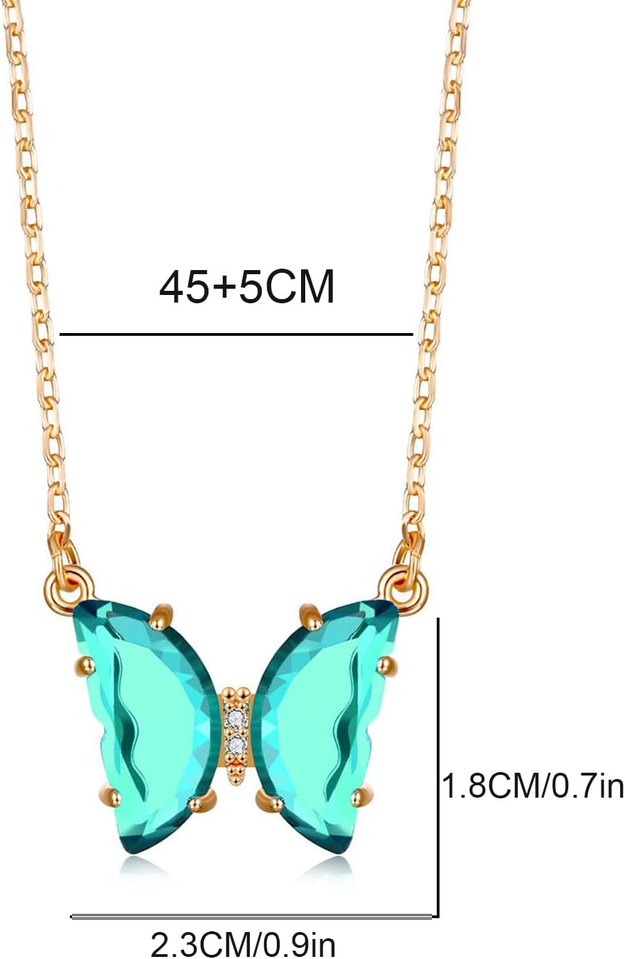 TRAHOO-Butterfly Necklaces for Women,Gold Cute Acrylic Butterfly Pendant Necklace Dainty Butterfly Necklace Gifts for Women