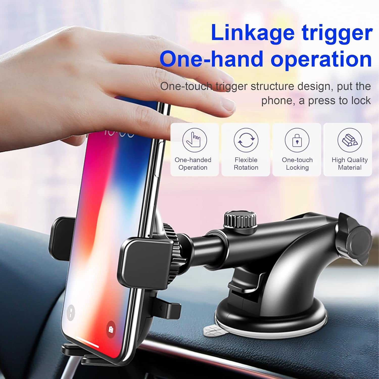 TRAHOOCar Phone Holder Mount Heavy Duty Windshield Phone Mount for