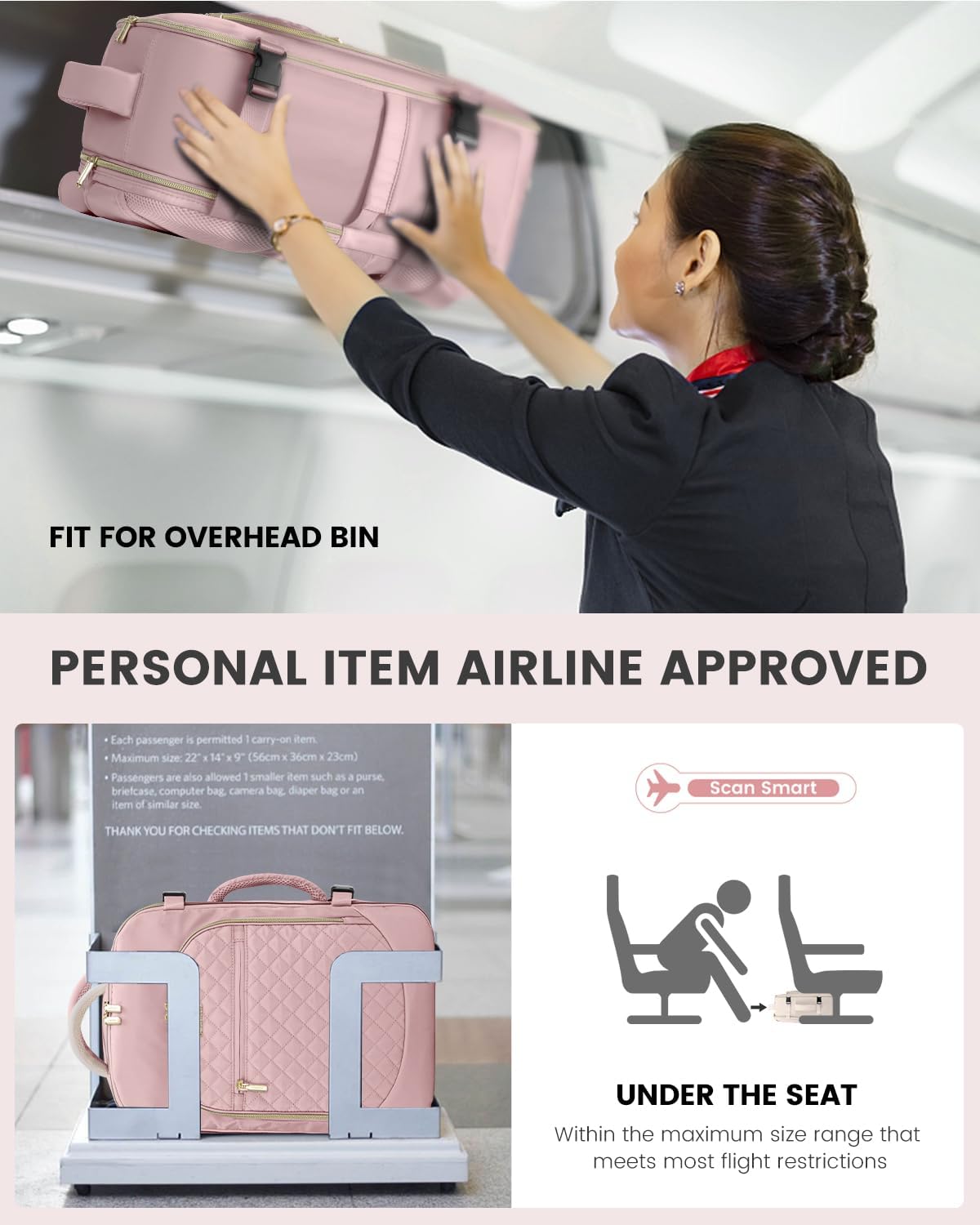 TRAHOOCarry on Backpack, 30L Travel Backpack for Women Airline