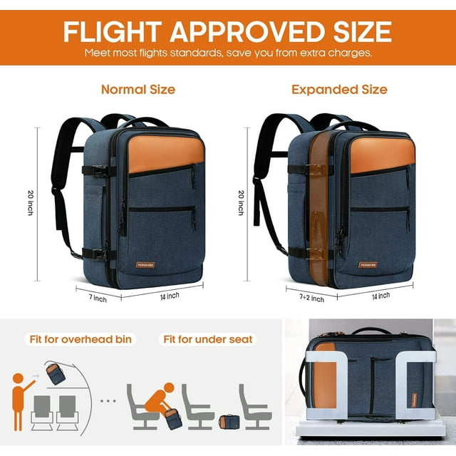 TRAHOOCarry on Backpack, Large Travel Laptop Backpack 40L, 17 Inch