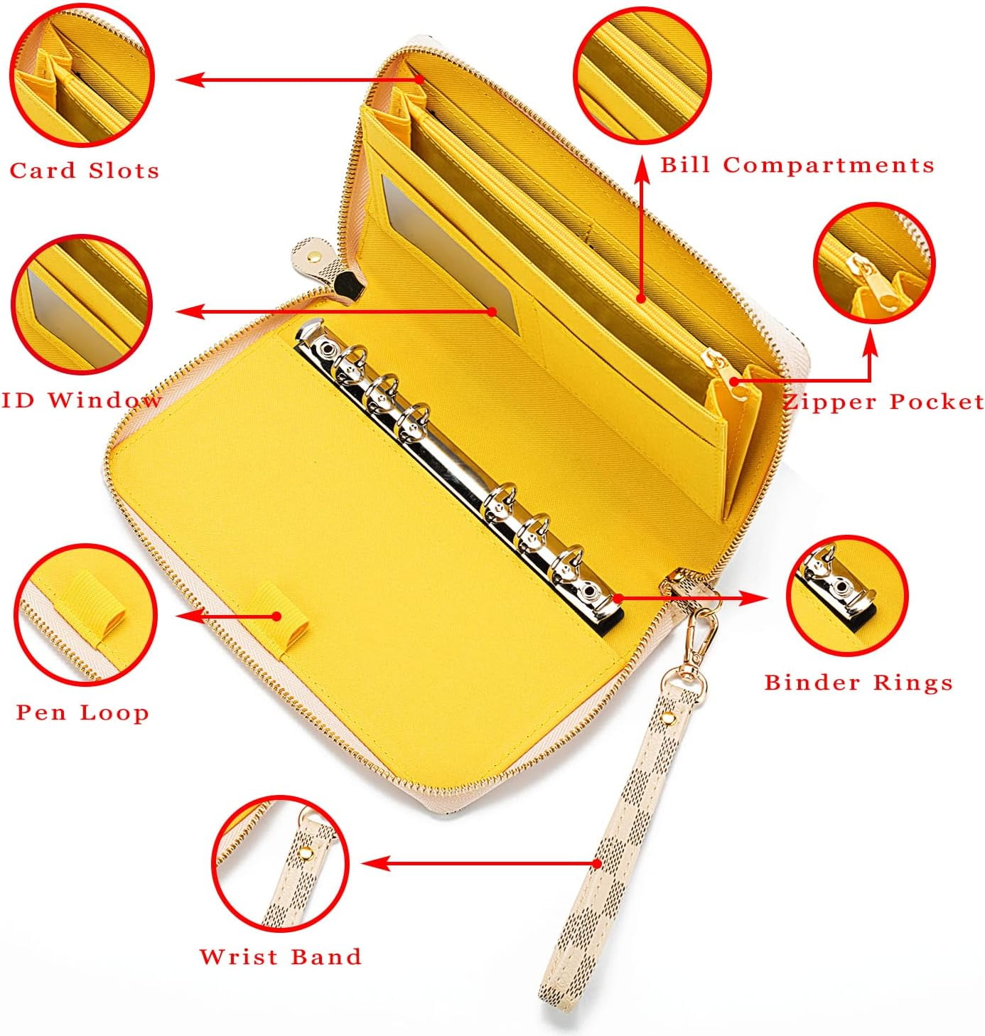 TRAHOOCash Envelope Wallet Budgeting System with 12 Budget Envelopes