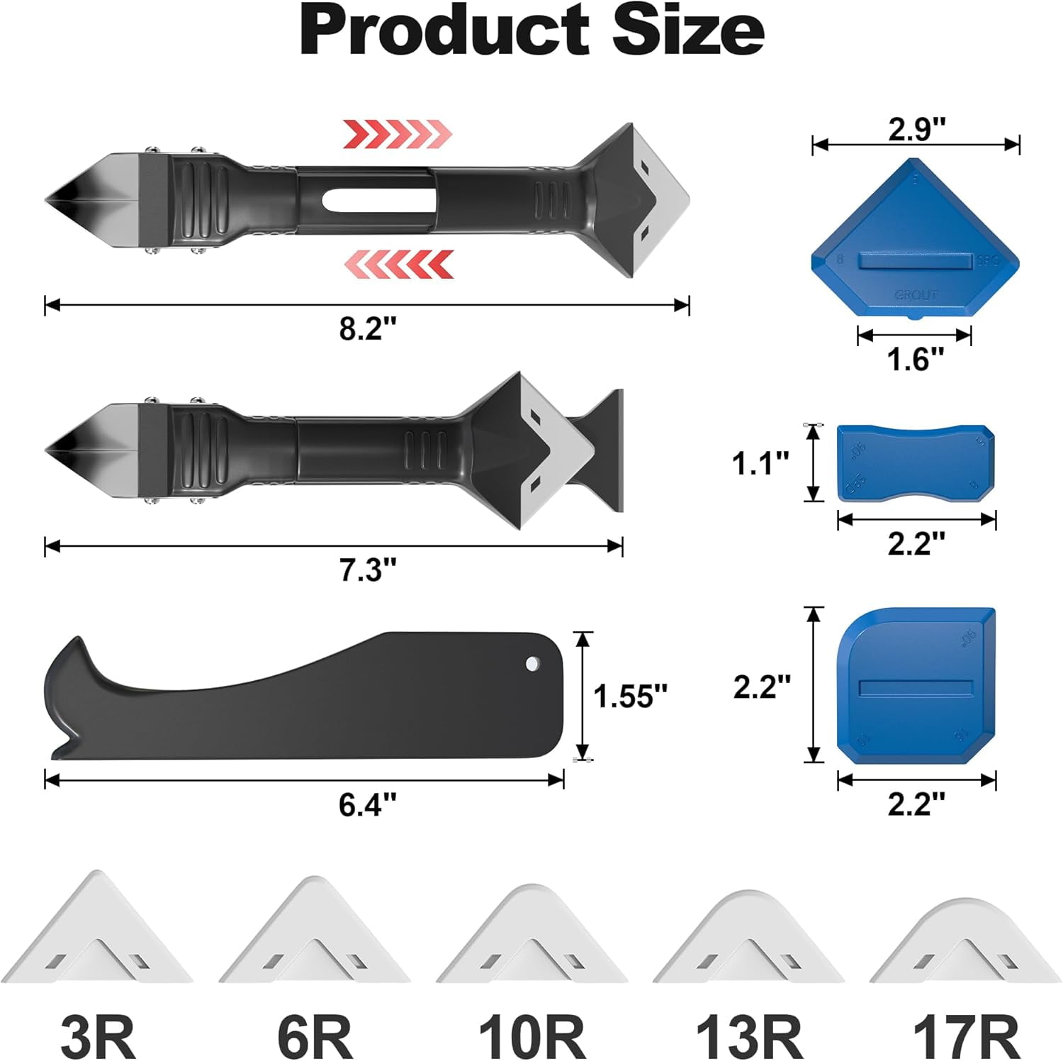 TRAHOOCaulking Tool Silicone Caulking Tools 3 in 1, Caulk Remover Tool