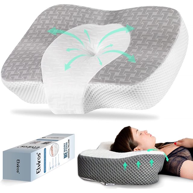 TRAHOOCervical Memory Foam Neck Pillow for Side Sleeping, Contour