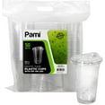 TRAHOOClear 20oz Plastic Cups With Sip Lids [Pack of 50] BPAFree Disposable Clear Cups With
