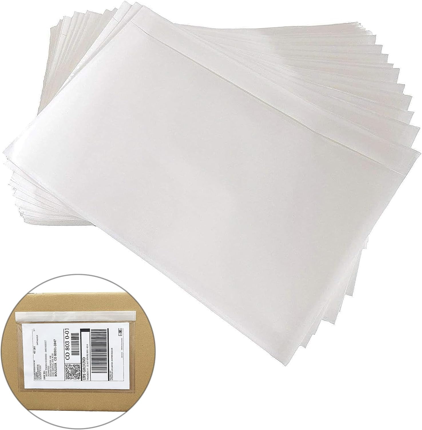 TRAHOOClear 9.5'' x 6.7'' Packing List Envelopes, Adhesive Shipping