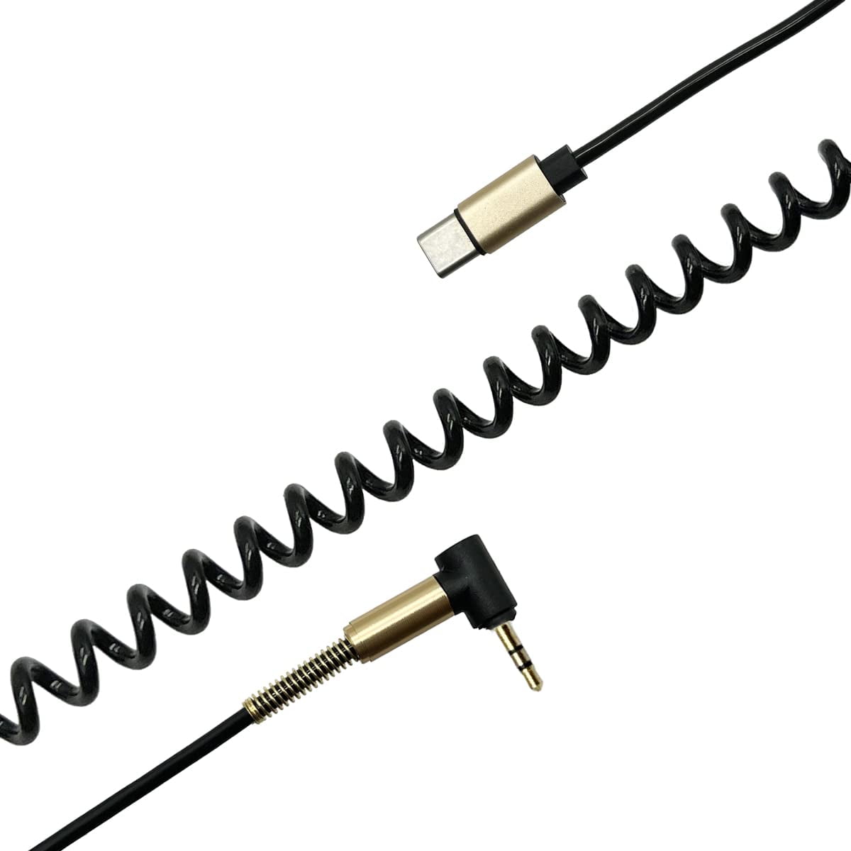 TRAHOO-Coiled 2.5mm to Type C USB C Cable 2Pack Retractable USB C to 2 ...