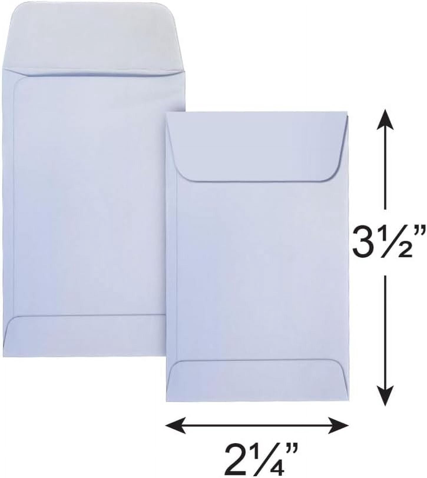 TRAHOO-Coin White Envelopes 2-1/4” x 3-1/2” with Gummed Seal, 24lb ...