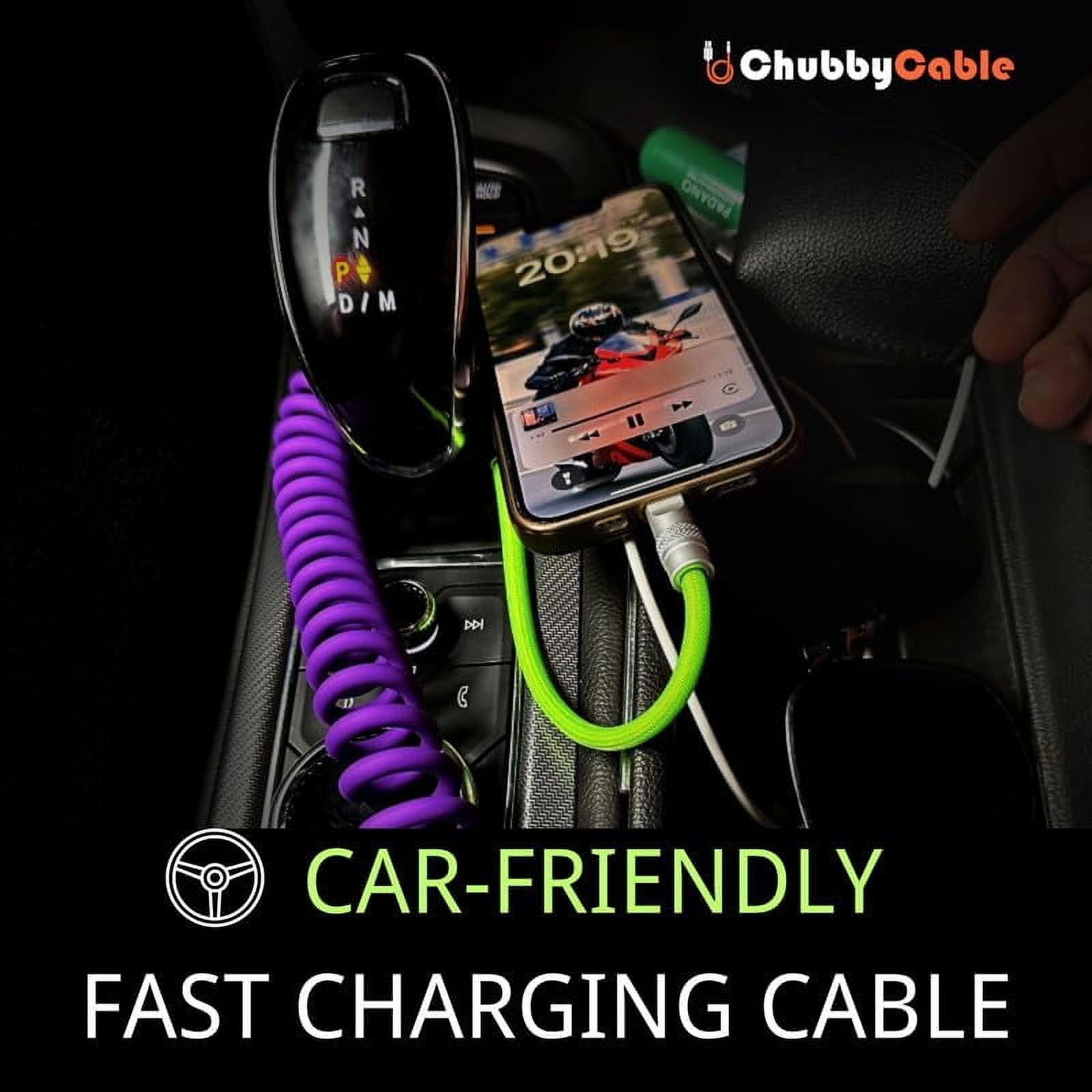 TRAHOO-Colorblock Chubby - Spring Braided Silicone Charge Cable Coiled ...