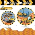TRAHOOConstruction Birthday Party Paper Plates 40 Counts, Construction Truck Birthday