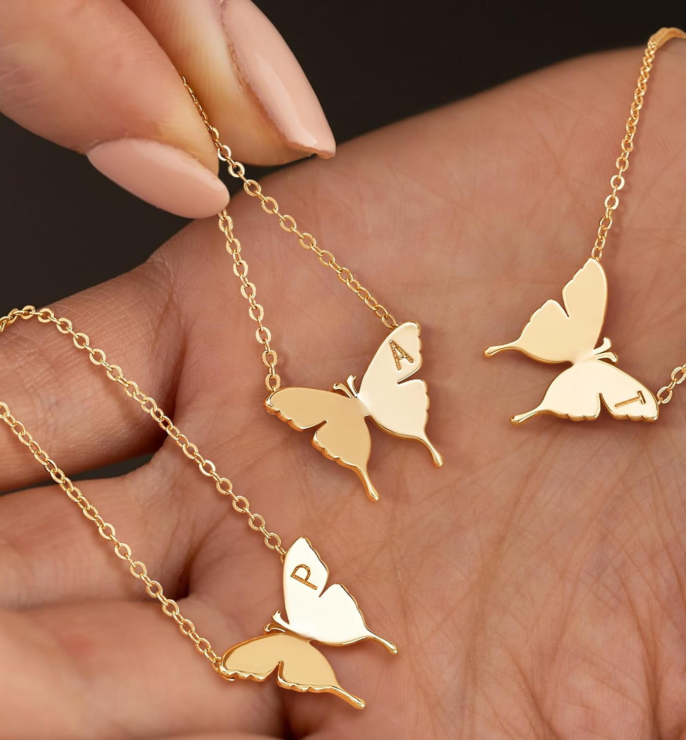 TRAHOO-Cross Pendant Necklace for Women 14K Gold Plated Cubic Zirconia Evil Eye Butterfly Angel Wing Disc Coin Necklace Minimalist Religious Faith Jewelry Gift for Women