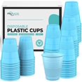 TRAHOODisposable Cups 500 Pack Blue 5 oz Plastic Cups, Small