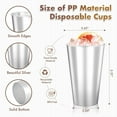TRAHOODisposable Plastic Cups 50 Pcs 16oz Silver Drinking Cup. These