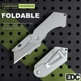 TRAHOOEDC Folding Utility Knife, Quick Change Box Cutter with 5 Razor