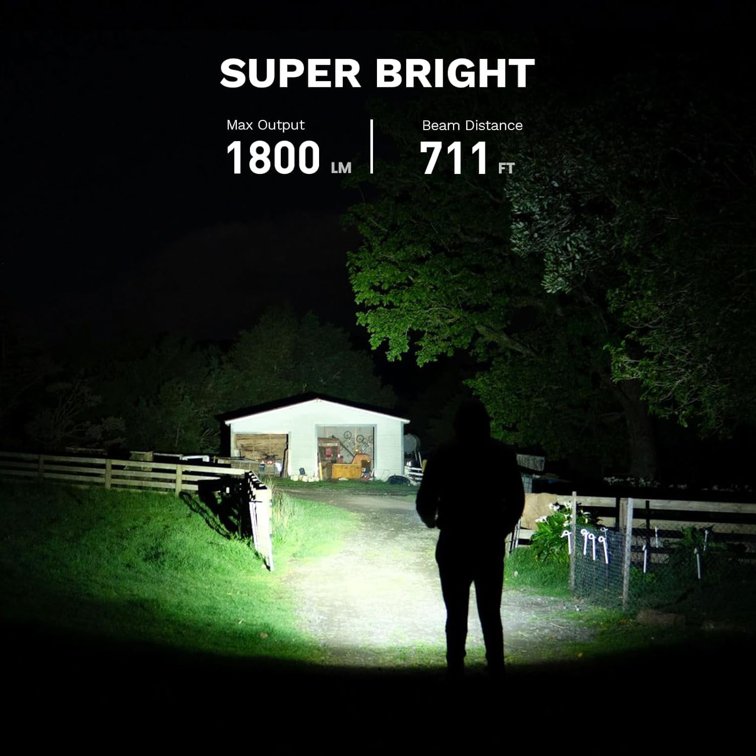 TRAHOOEDC Small Rechargeable Flashlight, Sofirn SC18 1800 High Lumen