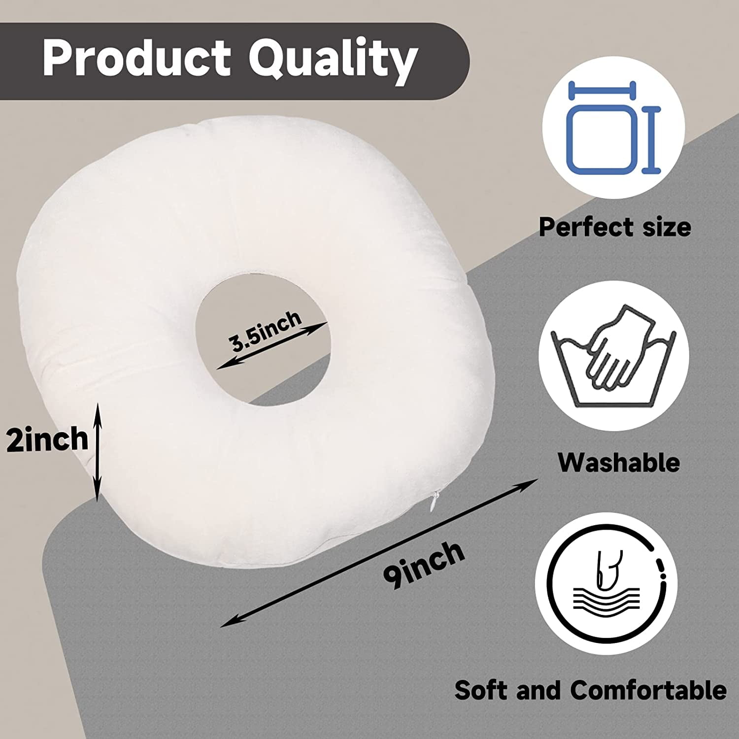 TRAHOOEar Piercing Pillow for Side Sleepers with Ear Hole, OShaped