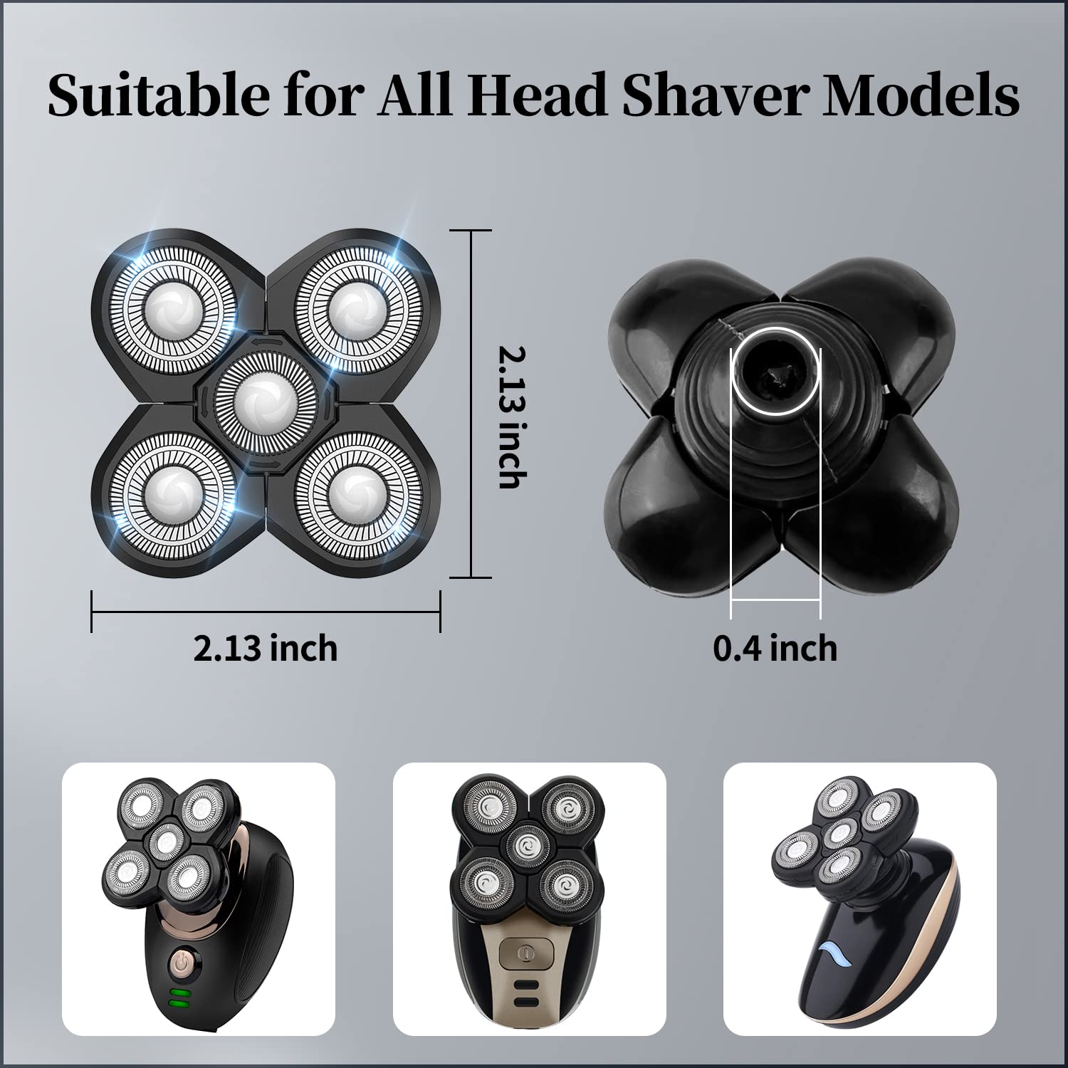 TRAHOOElectric Shaver Replacement Head 5D Mens Electric Shaving Head