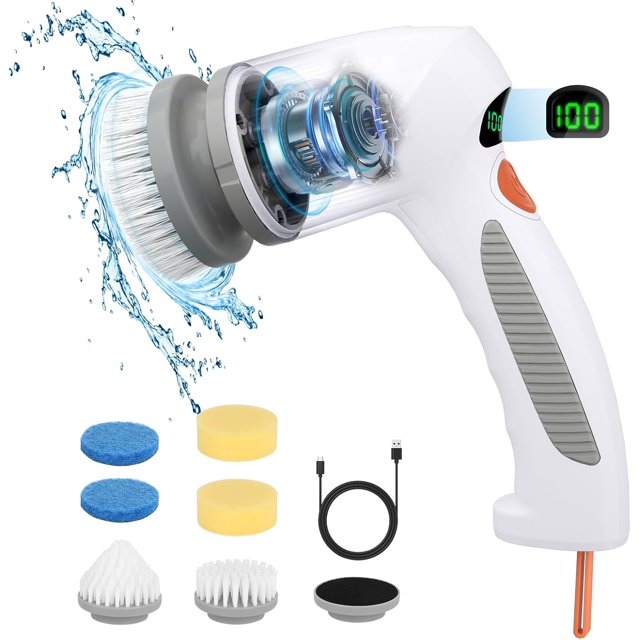 TRAHOOElectric Spin Scrubber, Power Shower Scrubber with 6 Replaceable