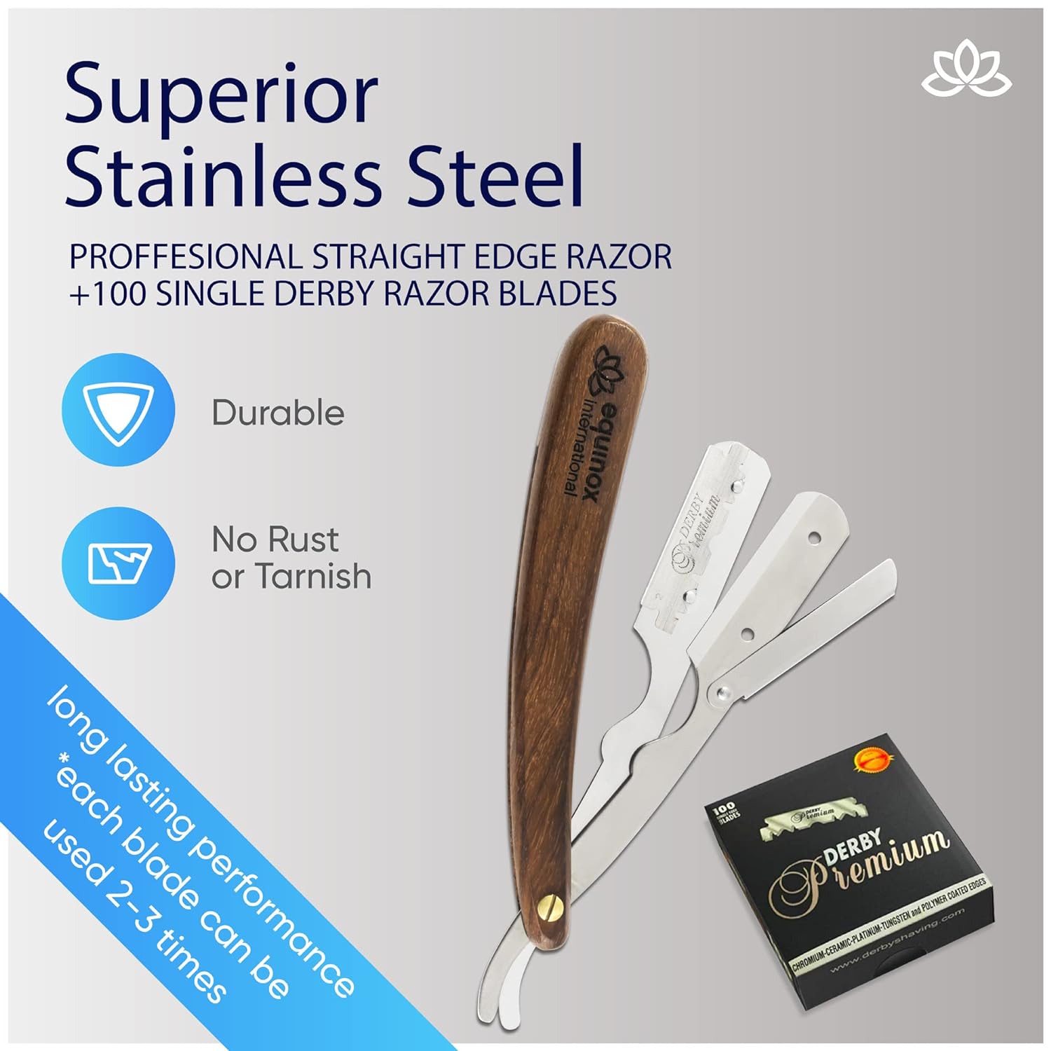 TRAHOOEquinox Fancy Straight Edge Razor Manual Shaver for Men