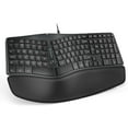thumbnail image 1 of TRAHOO-Ergonomic Keyboard, Wired Split Keyboard with Pillowed Wrist and Palm Support, Featuring Dual USB Ports, Natural Typing Keyboard for Carpal Tunnel, Compatible with Windows Mac, 1 of 4