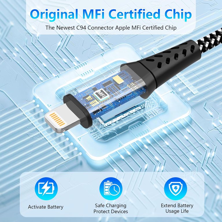 16Ft Extra Long IPhone Charger Cable - USB C To Lightning Fast Charging Nylon Braided Cord