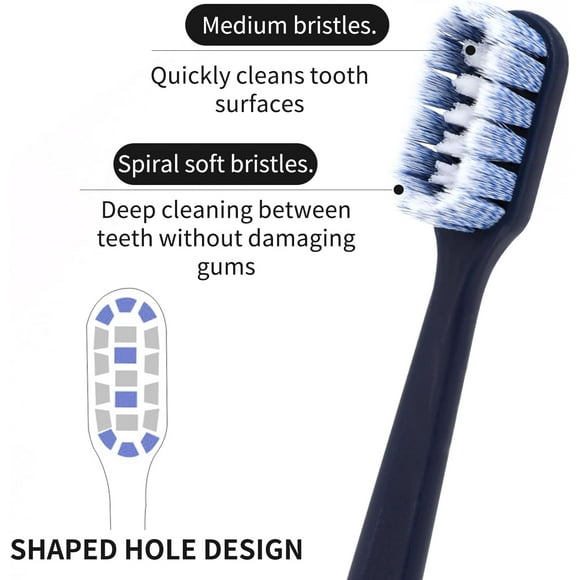 TRAHOO-Extra Soft Toothbrush with Spiral Bristles, Deep Clean, Soft Tooth Brush for Adults & Kids, Manual Toothbrush for Sensitive Teeth and Receding Gums, Individual Plastic Case, 4 Pack.