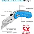 TRAHOOFolding Utility Knife Box Cutter Quick Change Blades, Backlock