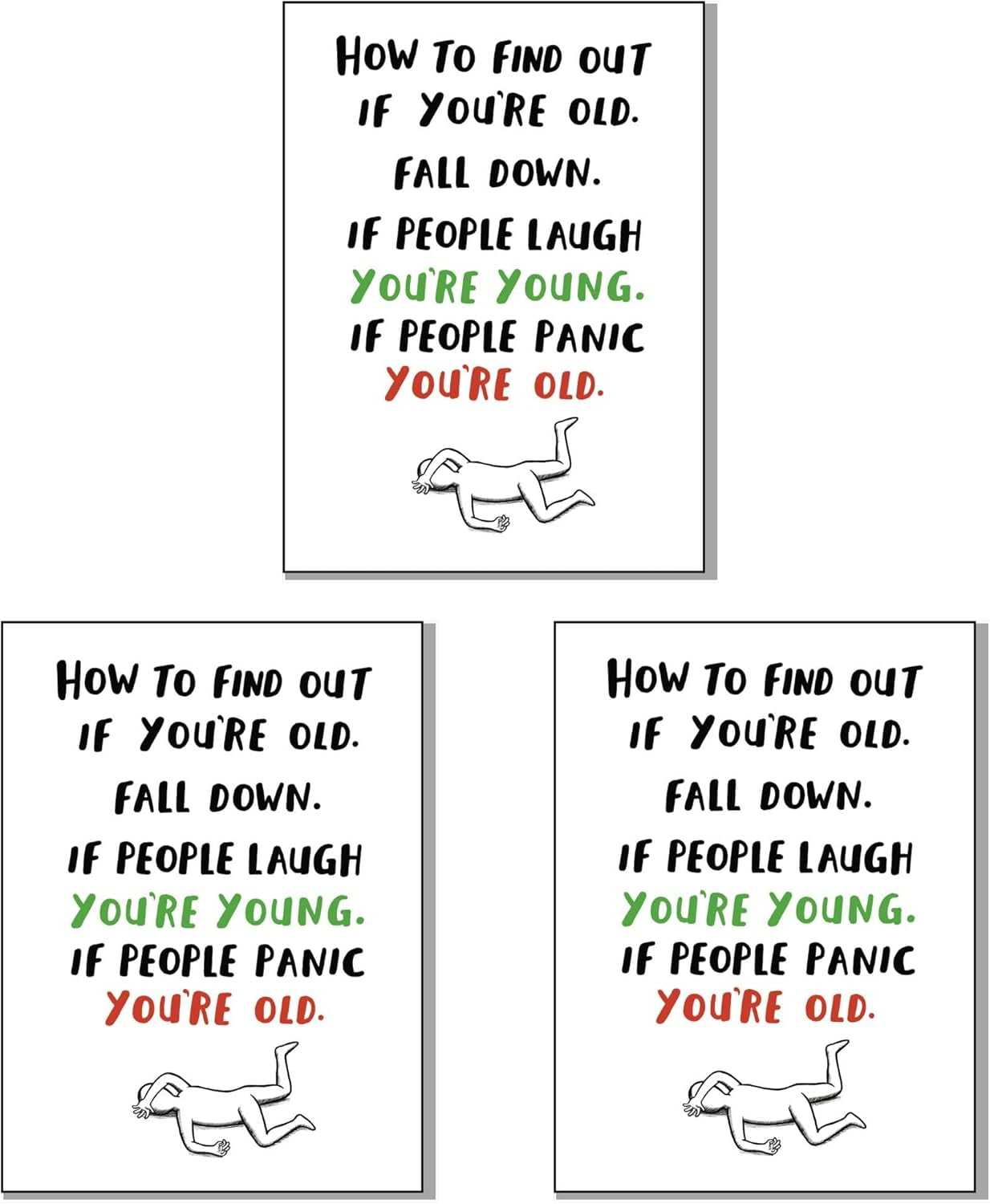 TRAHOO-Funny Happy Birthday Card For Men I Women. Humorous How To Find Out If Your Old Joke. Perfect For Mom Dad Grandpa 50th 60th 70th Fall Down