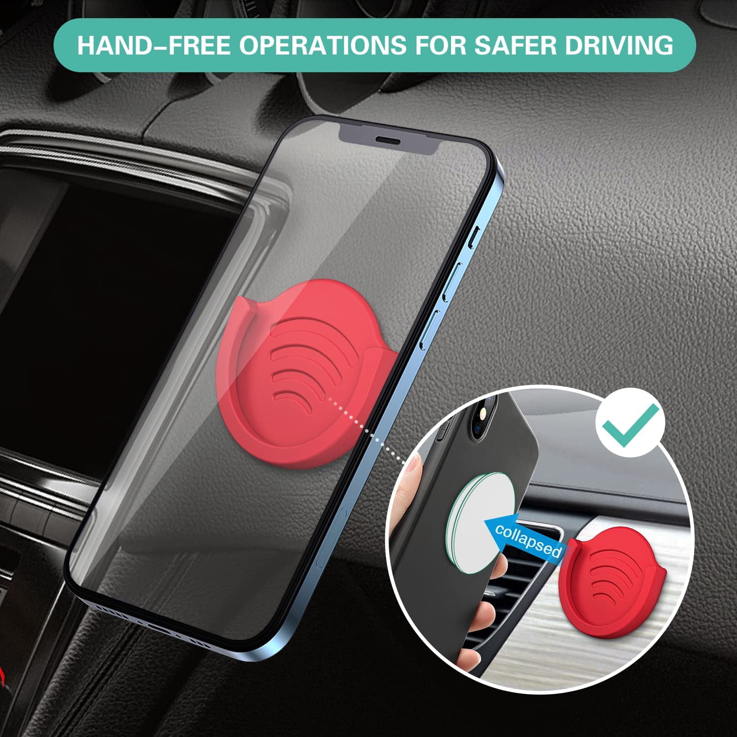 TRAHOO-Grip Mount for Socket User, 2 Pack Silicone Car Phone Holder for ...