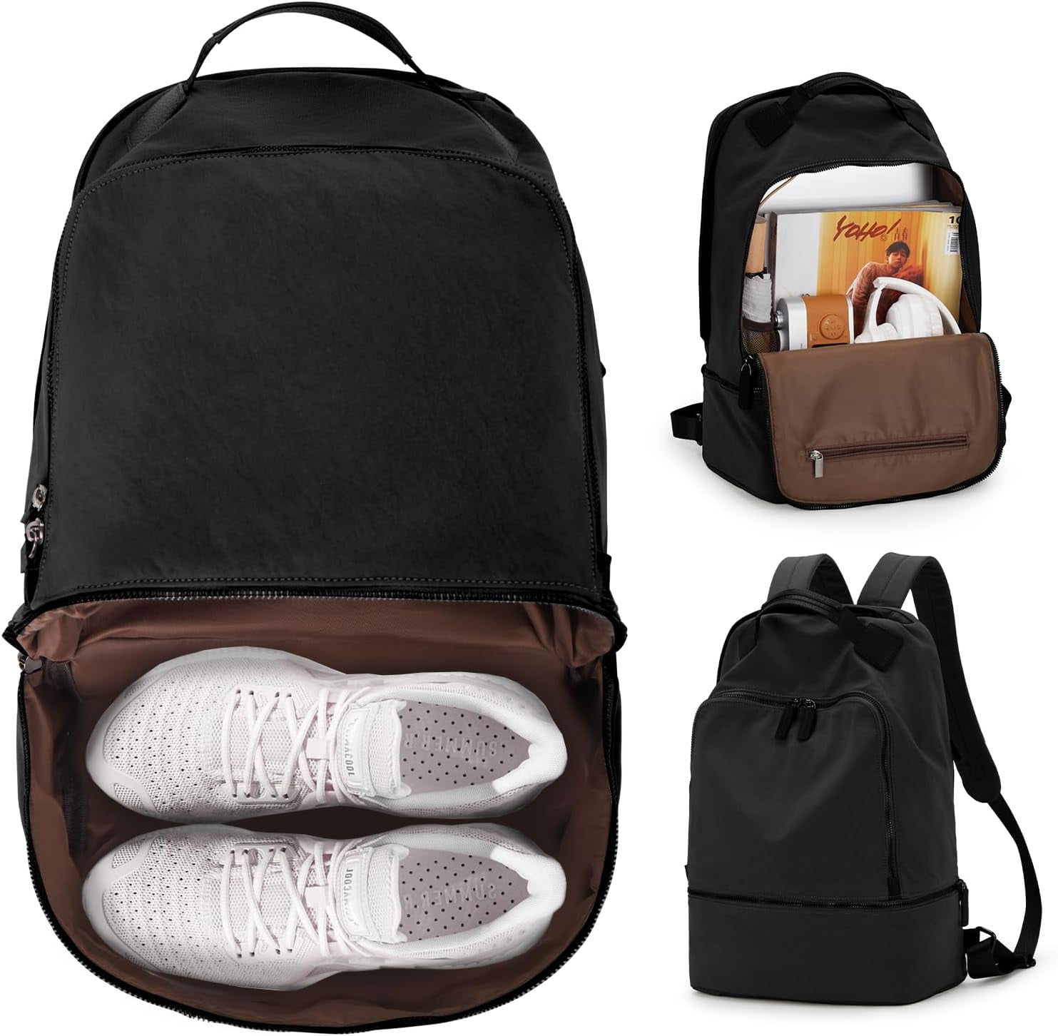 TRAHOOGym Backpack for Women,Waterproof Small Gym Bag With Shoe