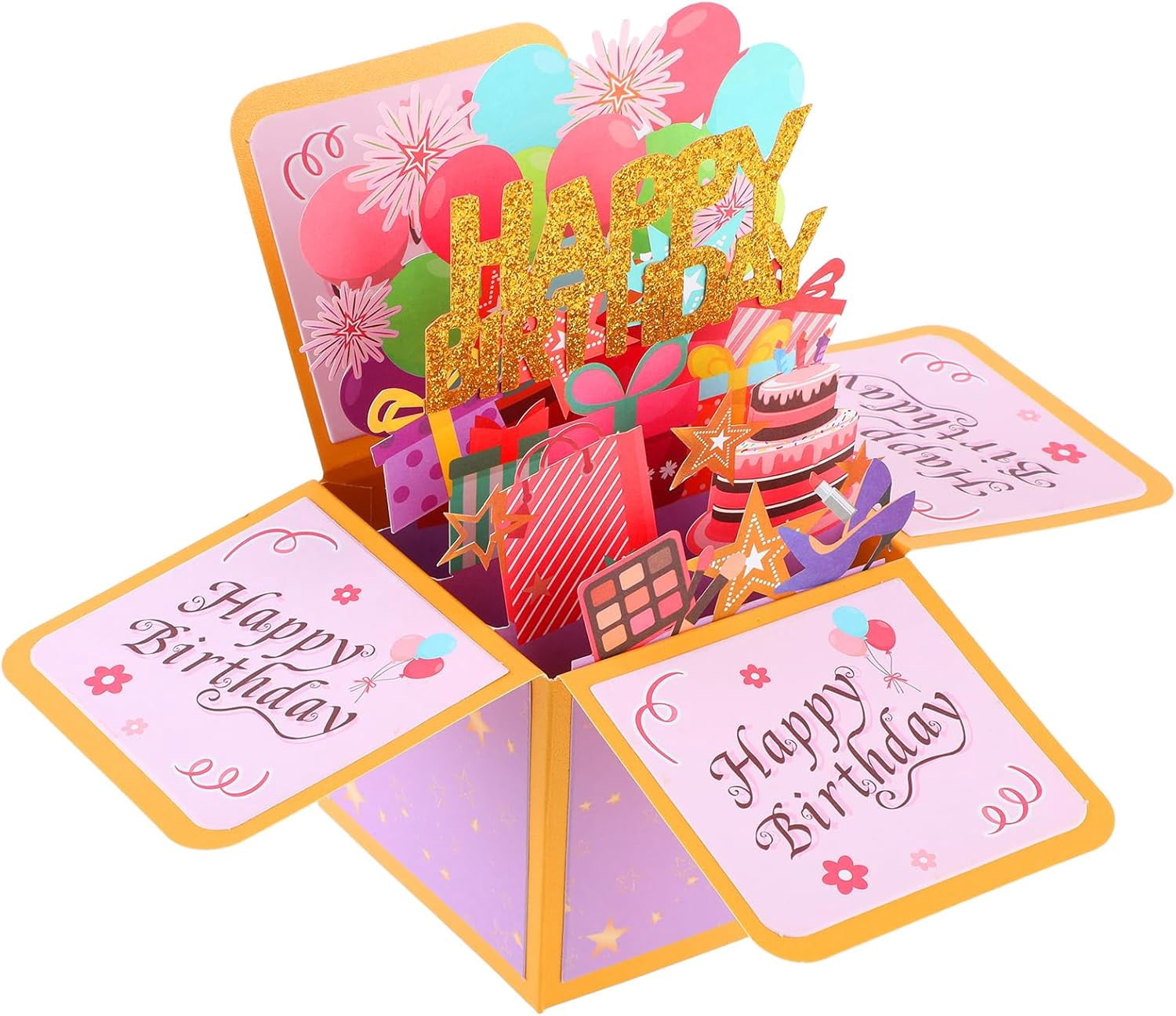 TRAHOO-Happy Birthday Pop Up Card Unique 3D Birthday Gift Box Sweet ...