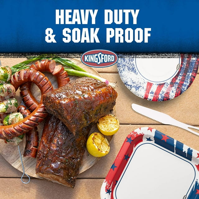 TRAHOOHeavy Duty Soak Proof Plates, 10 Inches 35 Count Square Paper