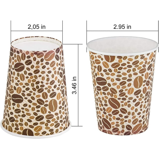 TRAHOOHot Coffee Paper Cups [Pack of 50] 8oz Disposable Take Away