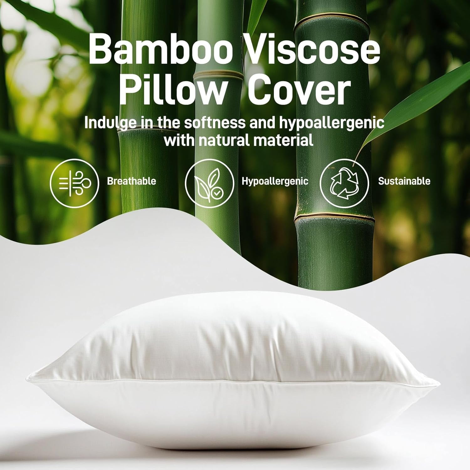 TRAHOOHypoallergenic Bamboo Viscose Firm Cooling Pillow with Down