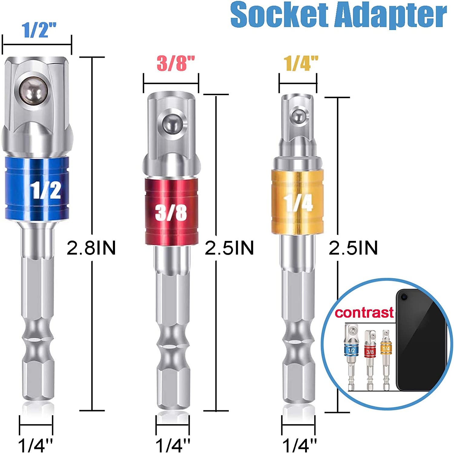 TRAHOOImpact Grade Socket Adapter/Extension Set Turns Power Drill Into