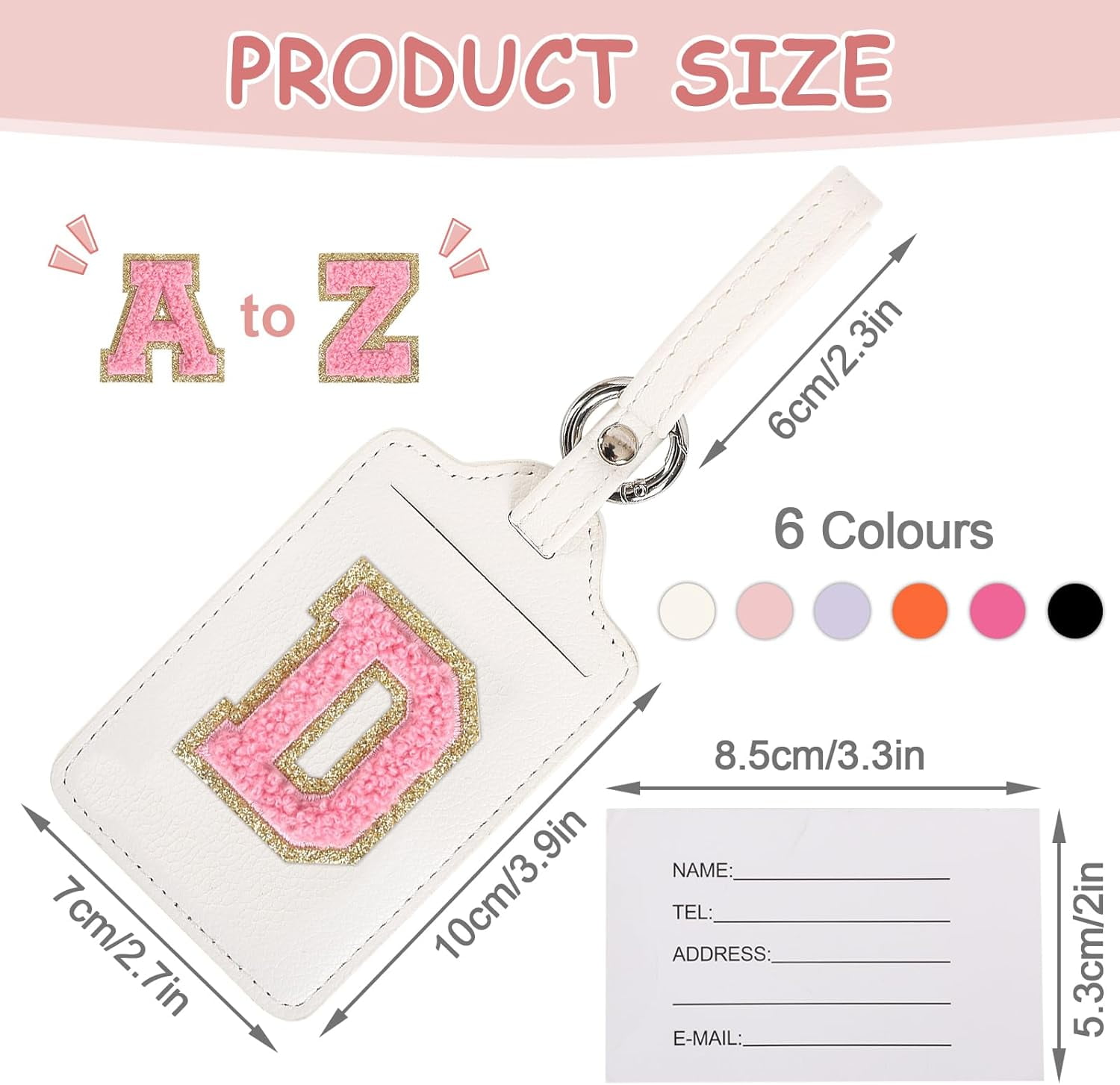 TRAHOOInitial Letter Luggage Tags for Suitcases, Monogrammed Suitcase