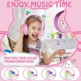 TRAHOOKUUBELAA 5.3 Bluetooth Cat Headphones for Girl,Lighting Up