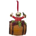 TRAHOOKurt Adler 4Inch Polyresin Santa on Wine Barrel Ornament