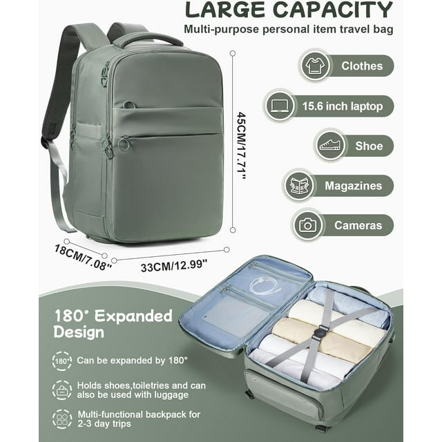 TRAHOOLarge Travel Backpack Carry On Flight Approved Carry On Backpack