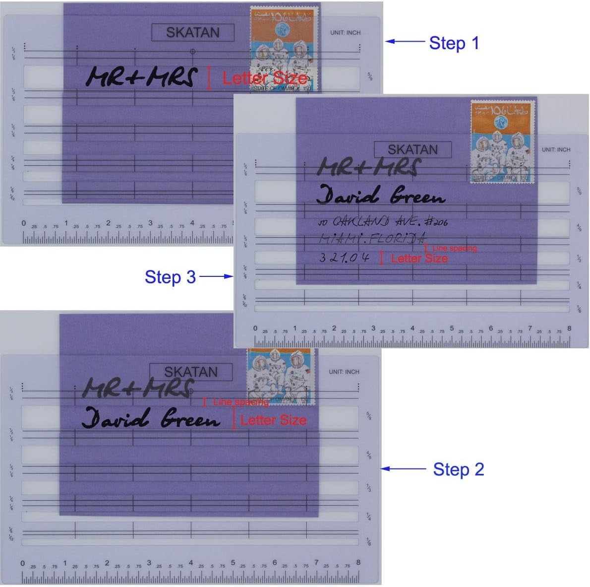 TRAHOO-Letter Writing and Envelope Addressing Guide, fits a Wide Range ...