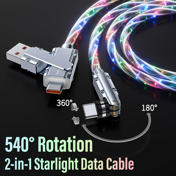 TRAHOO-Light Up Type C Charger Cord, LED Link Cable Compatible with Meta/Oculus Quest 3/Quest 2/Pro/PICO4 Accessories VR Headset, High Speed Data Transfer,USB 3.0 to USB C Cable (C)