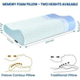 TRAHOOMemory Foam Bed Pillow for Sleeping, Ergonomic Cervical Contour