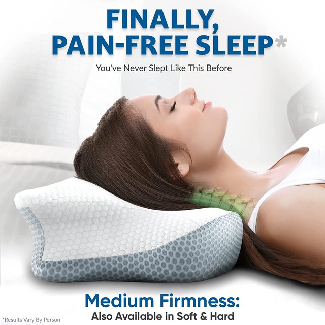 TRAHOOMemory Foam Cervical Pillow for Neck Pain Relief Ergonomic