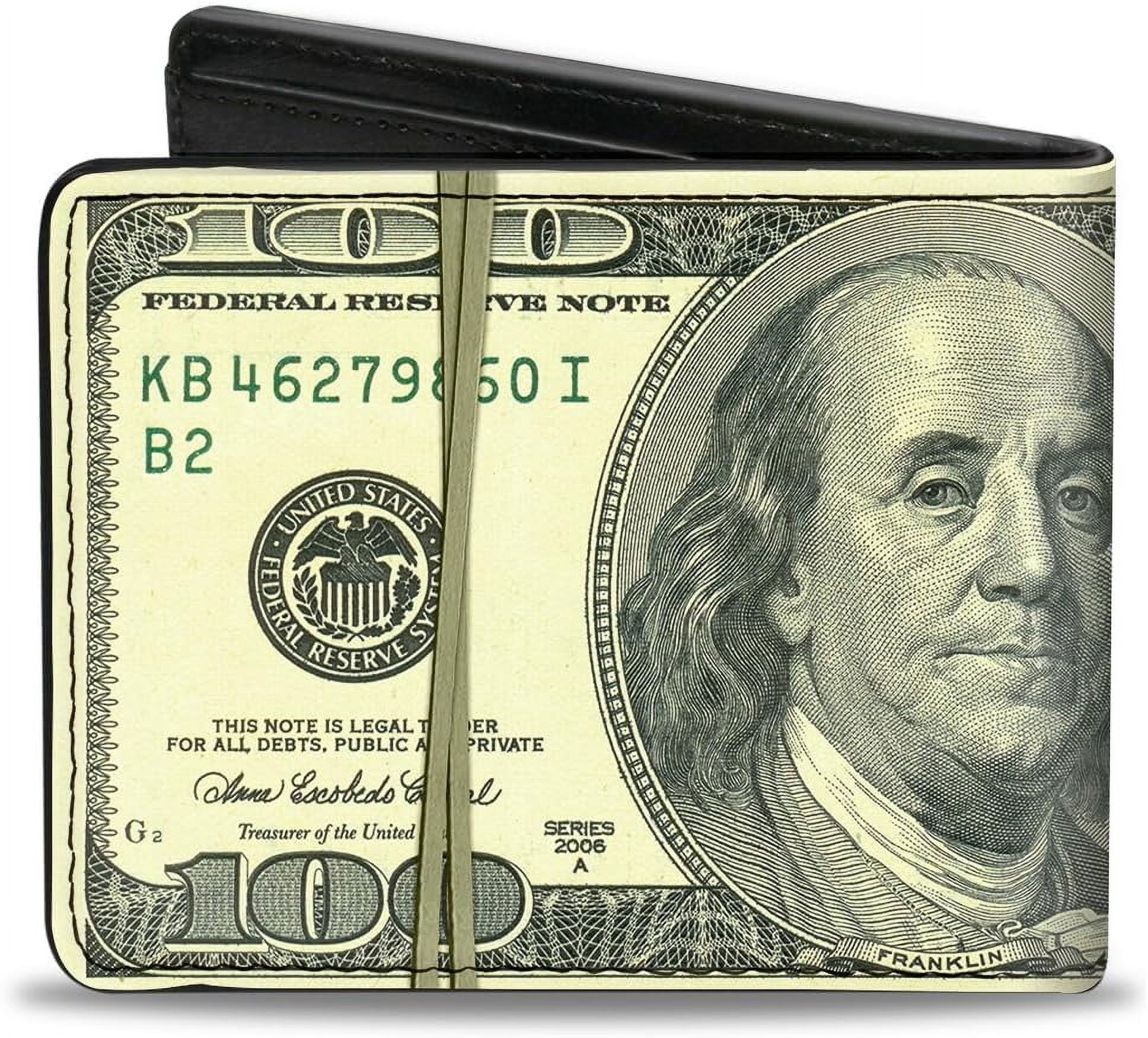 TRAHOO-Men's Standard PU Bifold Wallet-100 Dollar Bill Series 2006 w ...