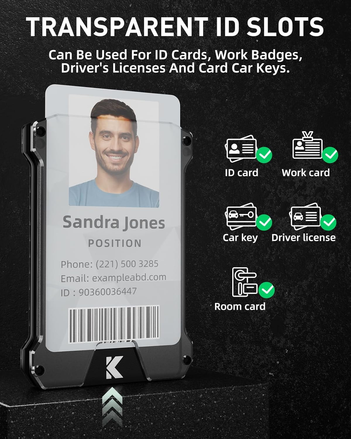 TRAHOO-Metal Wallet for Men Minimalist Wallet with Clear ID Card Holder