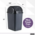 TRAHOOMini Desktop Trash Can with Swing Top Lid Portable Plastic